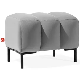 konsimo® Sitzhocker Veloursstoff 60 x 50 x 50 cm Hellgrau
