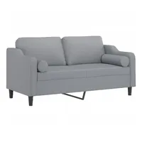 VidaXL 2-Sitzer-Sofa mit Zierkissen Hellgrau 140 cm Stoff