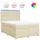 vidaXL Boxspringbett mit Matratze Creme 140x200 cm Stoff