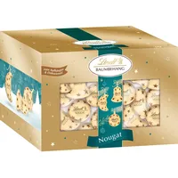 Lindt Schokolade Nougat Baumbehang | 12 x 500 g Köcher | Zarter Haselnuss Nougat in Vollmich Schokolade | Schokoladen-Geschenk zu Weihnachten | Weihnachtsschokolade