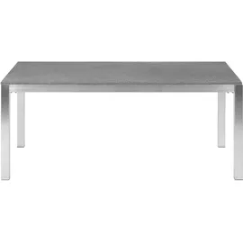Beliani Gartentisch 180 x 90 x 76 cm Grau/Silber