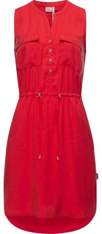 Ragwear Blusenkleid Roisin stylisches Sommerkleid mit Bindeband rot L (40)