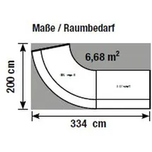 Kerkmann Empfangstheke BARI gebogen, weiß, anthrazit 334,0 x 182,5 x 112,0 cm