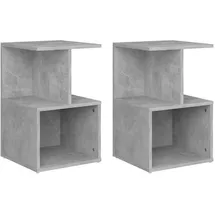vidaXL Nachtschrank 2 Stk. 35 x 35 x 55 cm Betongrau