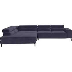 Ecksofa "Felicia Due L-Form", lila (ultraviolett), B:312cm H:69cm T:216cm, 100% Polyester, GALLERY M BRANDED BY MUSTERRING, Sofas, Wahlweise mit Sitzvorzug, inkl. Kopfteilverstellung, Sitzhöhe 40 cm