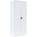 Lüllmann Stahl-Aktenschrank Metallschrank abschließbar Büroschrank Stahlschrank Weiß 1800 x 800 x 383 mm 530337