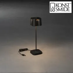 Konstsmide Outdoor LED Akku-Tischleuchte NICE, IP54, 2.5W 2700K/3000K 120lm, mit Touch-Dimmer, Schwarz KON-7818-750