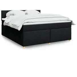 vidaXL Boxspringbett mit Matratze Schwarz 180x200 cm Stoff