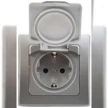 ChiliTec Schutzkontakt-Steckdose IP44 Silber