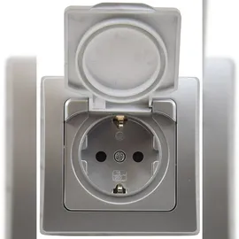 ChiliTec Schutzkontakt-Steckdose IP44 Silber