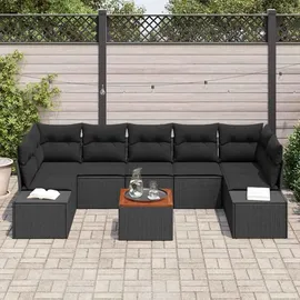 vidaXL Garten-Sofa-Set 8-tlg. schwarz