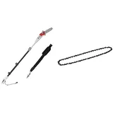 IKRA Elektro Teleskop Astsäge Hochentaster IEAS750, Schnittlänge 185mm, Arbeitshöhe bis 4 Meter, besonders leicht & Ersatzkette Sägekette 30019830 (Kette No. 40) Kette für Kettensäge Entaster