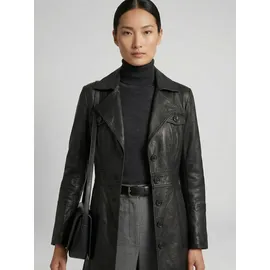 Ricano Lucy, Damen, Ledermantel (Slim Fit) – echtes Lamm Leder – Einreiher schwarz, M, - M
