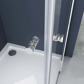 doporro Eck-Duschkabine Eckdusche 80x80x190cm Glasdusche inkl. Duschtasse in Weiß Esg-sicherheitsglas inkl. Easy-clean-beschichtung Rav01k - Transparent