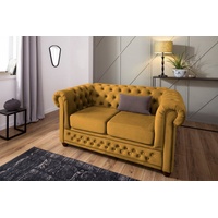 Home Affaire Chesterfield-Sofa »New Castle«, mit hochwertiger Knopfheftung in Chesterfield-Design, B/T/H: 1488672 gelb