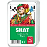 Ass Spielkartenfabrik 22570001 Skat-Französisches Bild, Plastiketui, 32 Spielkarten, Weiß