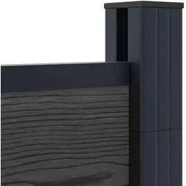 vidaXL Zaunlatte 4 pcs  Schwarz/Aluminium