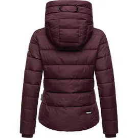 Navahoo Damen Winterjacke warme Steppjacke mit hohem Kragen und verstellbarer Kapuze Amayaa Wine Gr. XXL - XXL