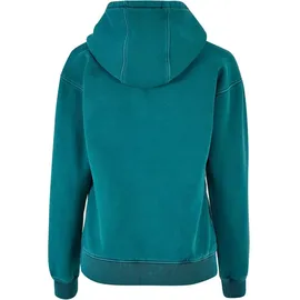 URBAN CLASSICS Stone Washed Kapuzenpullover Water Green 5XL