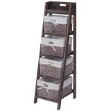 Mendler Leiterregal Goiana Standregal 101 x 30 x 4 cm Weiß