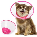 Vivifying Haustier Halskrause, Verstellbar von 17-23 cm Leichtgewicht Schutzkragen für Welpen, Kleine Hunde und Katzen (Pink)