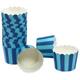 Frau Wundervoll Frau WunderVoll® 50 Muffin BACKFORMEN BLAU, HELLBLAUE Streifen, Durchmesser 5 cm/Muffinbackform, Muffinform, Backformen, Backförmchen, Cupcake Formen, Muffin Förmchen Papier