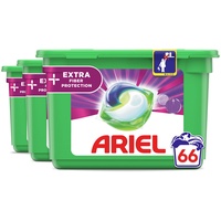 Ariel All-in-1 Pods Waschmittelkapseln, 66 Waschgänge (3 x 22 Pods), Faserschutz, zusätzlicher Schutz für Farben und Fasern