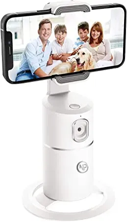 NPO Handyhalterung für Smartphones, 360° drehbarer Gesichtstracker, keine App erforderlich, - White
