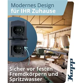 Kopp Klappdeckelsteckdose 2-fach Anthrazit 1 St.