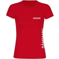 Multifanshop Damen T-Shirt - Dänemark - Brust & Seite