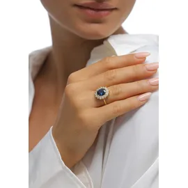 Elli Ring Cocktailring Saphirblau Royal Zirkonia 925 Silber