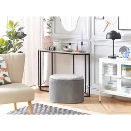 Beliani Pouf mit Stauraum Stoff 55 x 41 x 35 cm Hellgrau