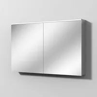 Sanipa Reflection Aluminium-Spiegelschrank „Arnd“ 120 mit LED-Leuchtpanel AU3766L, Badmöbel,
