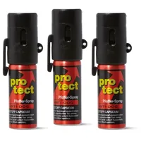 3X Protect Anti-Dog Breitstrahl 15ml Pfefferspray mit seitlichem Clip und Sprühkappe mit Fingerschutz - zur Tierabwehr