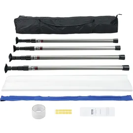 Vevor Staubschutztür Staubschutzwand 230 x 120 cm, Bautür Staubschutztür Magnetverschluss Zuverlässigste Staubschutz, Baustellentür für Renovierungen & Umbauten, Verstellbarer Ständer 1,1-3,6 m