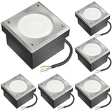 ledscom.de 6x LED Pflasterstein NEOLUM für außen, IP67, eckig, 10 x10cm, inkl. GX53 Leuchtmittel, 56lm, weiß