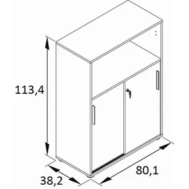 Schildmeyer Metz Aktenschrank 80,1 x 38,2 x 113,4 cm weiß