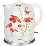 Maestro Feel MR-066-RED FLOWERS Wasserkocher, 1,5 l, 1200 W, Rot/Weiß