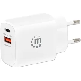 Manhattan 2-Port PD USB-C/-A-Buchse 20W weiß