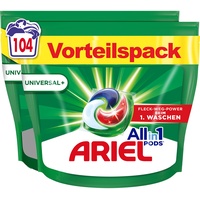 Ariel Waschmittel Pods All-in-1, 104 Waschladungen, Strahlend Rein, Umweltschonendes Waschen, 104 Stück
