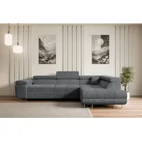 altdecor Ecksofa mit Schlaffunktion und Bettkasten GUSA-L 272x202x107 cm Grau Cord