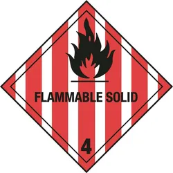 Placard Kl. 4.1, Flammable Solid, 250x250mm