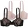 DORINA Damen Chloe 2er-Pack Demi-BH Set – Leicht Gepolsterte Bügel-BHS mit Floraler Spitze und Weichem Mikrogewebe, Verstellbare Träger, Schwarz und Rosa - 90C