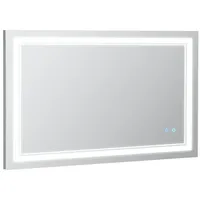 Kleankin Badezimmerspiegel Mit Led Beleuchtung Silber (Farbe: Silber)