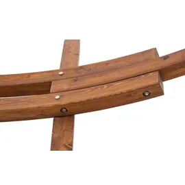 CLP Hängematte freistehend Miramar mit Holzgestell bis 150 kg belastbar, ideal für Garten, Terrasse, Balkon, Farbe:Creme