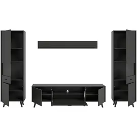 VCM MID.YOU Wohnkombination Linea grau schwarz B/H/T: ca. 331.00x195.00x40.00