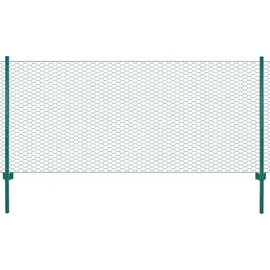 vidaXL Maschendrahtzaun mit Pfosten 25 x 0,75 m Grün