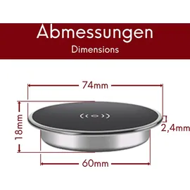 Kalb Material Für Möbel kalb | Qi Einbau Schnellladegerät Fast Charge Wireless Induktion Charger drahtlos Ladestation für Smartphones und Zubehör