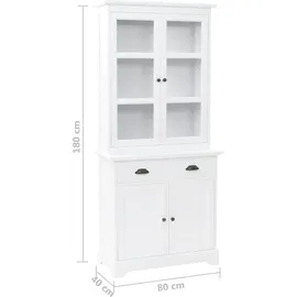 vidaXL Vitrinenschrank mit 4 Türen MDF Kiefer 80x40x180 cm