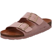 Rohde Damen Pantolette Leder Schnalle Kork Fußbett Alba 5650, Größe:40 EU, Farbe:Rosa